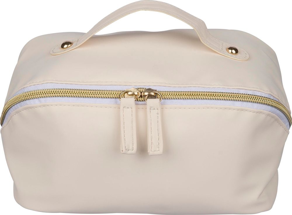 Recycelte PU-Toilettentasche Alon - beige